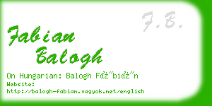 fabian balogh business card